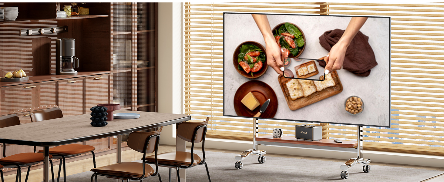 Amazon.com: BEISHI Stainless Steel Art Rolling TV Cart, Mobile TV